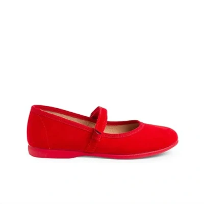 Image of Pisamonas Ankle strap ballet pumps for kids, Size: 5, Rojo Textile