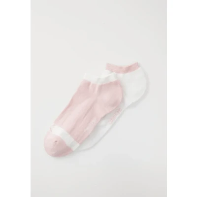 Image of Calvin Klein Underwear Women Sneaker Glossy 2 PACK Socks, Women&#039;s, Size: 6 8, Pink/white
