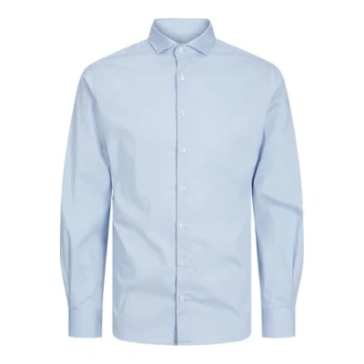 Image of Jack &amp; Jones Junior Jjeaxel Boys&#039; Stretch Shirt Ls Noos Jnr Long Sleeved Shirt, Cashmere Blue, 152
