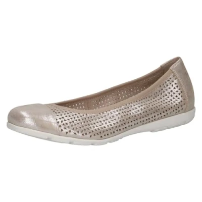 Image of CAPRICE Women&#039;s 9 22185 42 Ballet Flat, Taupe Metallic, 4.5 UK