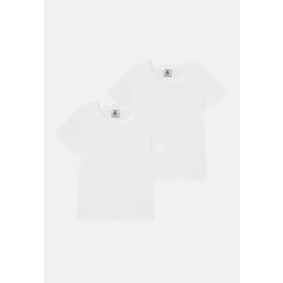 Image of Petit Bateau TEE 2 PACK Unisex Basic Tshirt for kids, Size: 2y, White