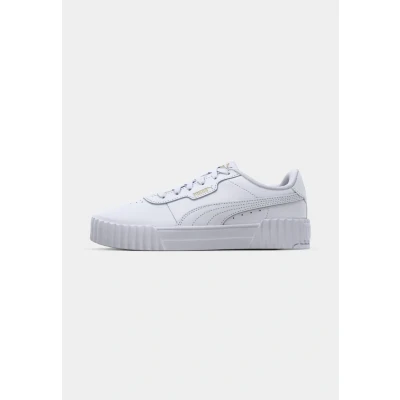 Image of Puma Carina Trainers, Women&#039;s, Size: 8.5, White/gold Leather/synthetics