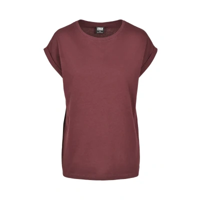 Image of Urban Classics Extended Shoulder Basic Tshirt, Women&#039;s, Size: XS, Redwine