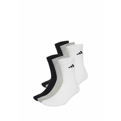 Image of adidas Performance Newlogocrw 6PACK Sports socks White medium grey heather black, Size: 2 3.5, black
