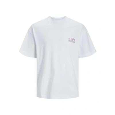 Image of Jack &amp; Jones Jorsantorini BACK SS CREW NECK Print Tshirt, Men&#039;s, Size: Small, Bright white