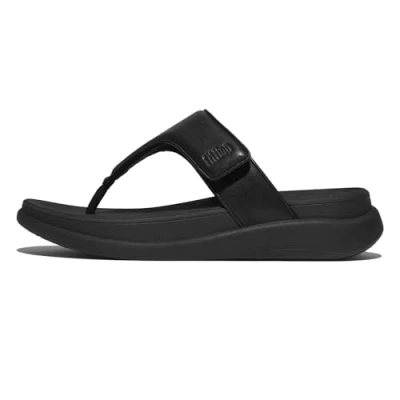 Image of Fitflop GO Adjustable Flatform Toepost Tbar sandals, Women&#039;s, Size: 43, All black shoes