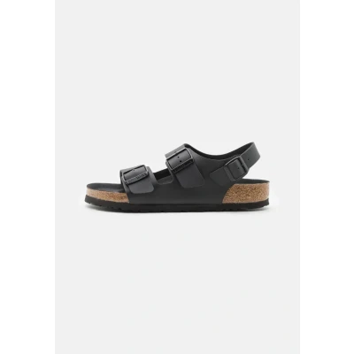 Image of Birkenstock Milano Unisex Sandals, Women&#039;s, Size: 3.5, Black High quality imitation leather