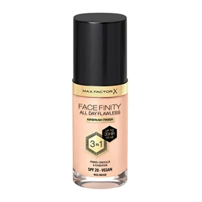 Image of Max Factor Facefinity All Day Flawless 3 in 1 Vegan Foundation 30ml (Various Shades) N55 BEIGE