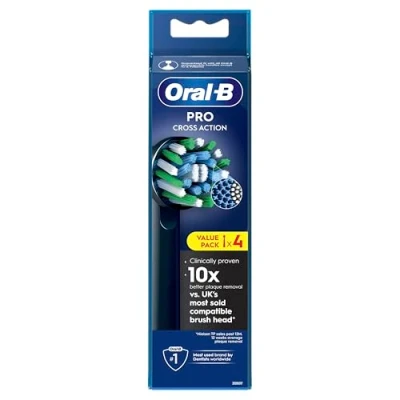 Image of oral b Opzetborstels cross action black ref xf 4ct 8006540893470