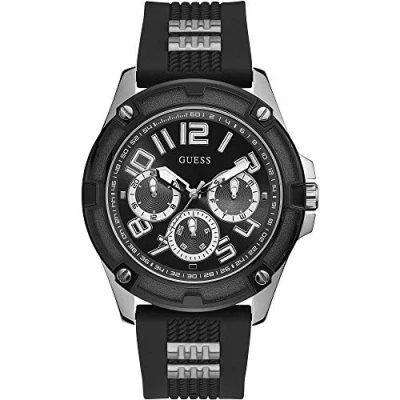 Image of Watch, Silver tone/Black, One Size, Quartz Watch