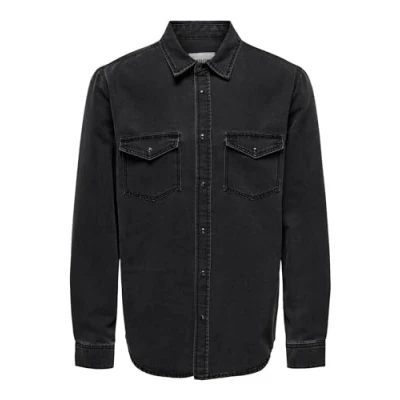 Image of Only &amp; Sons Onsbane denim jacket, Men&#039;s, Size: XS, Dark grey