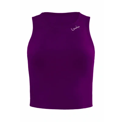 Image of Winshape Functional Comfort Cropped TANK Top, Women&#039;s, Size: XS, Dark plum