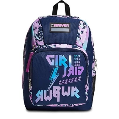Image of Seven S.p.a. ZAINO Seven® POINT OUT DRAWINGPIN GIRL, Unisex Kids and Teens BACKPACK Blue Deep, Taglia Unica , One Size, Casual