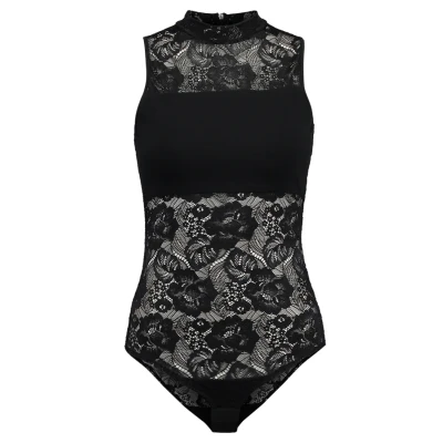 Image of Urban Classics Ladies LACE BODY Blouse, Women&#039;s, Size: XS, Black