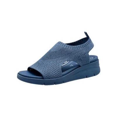 Image of Tamaris COMFORT Damen Sandalen mit Absatz Elastisch Vegan DENIM (41)
