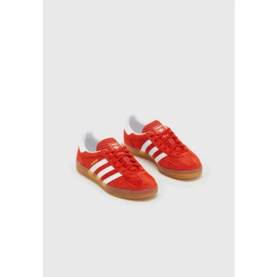 Image of adidas Originals Gazelle Indoor Trainers, Women&#039;s, Size: 3.5, Bold orange/footwear white/gum shoes