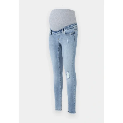 Image of ONLY Maternity Olmblush MID ANK RAW Jeans Skinny Fit, Women&#039;s, Size: XSx32, Medium blue denim