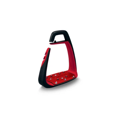 Image of Freejump Soft&#039;Up Classic Black Red Horse Stirrups Riding Equestrian