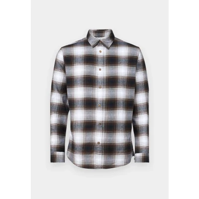 Image of Selected Homme Slhslimowen Shirt, Men&#039;s, Size: Medium, White/chocolate