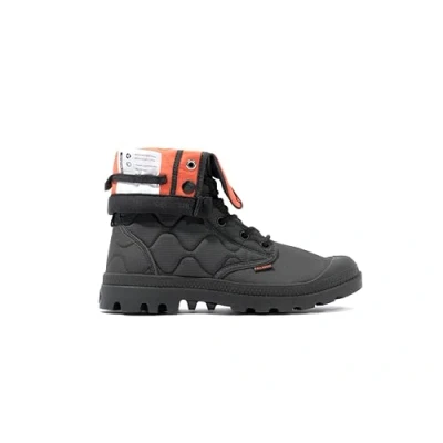Image of Palladium Baggy Requilted Unisex Laceup ankle boots, Size: 9.5, Black Textile