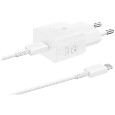 Image of Samsung Fast Charger USB C 25W + Cable White