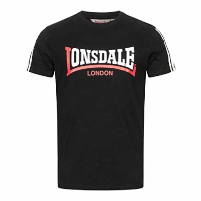 Image of Lonsdale Elphin Print Tshirt, Men&#039;s, Size: Large, Black white red