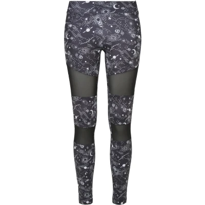 Image of Urban Classics TECH AOP Leggings Trousers, Women&#039;s, Size: Large, Blackuniverse