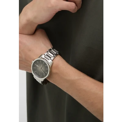 Image of Armani Exchange Banks Watch silvercoloured, Men&#039;s, Size: One Size, Silver coloured