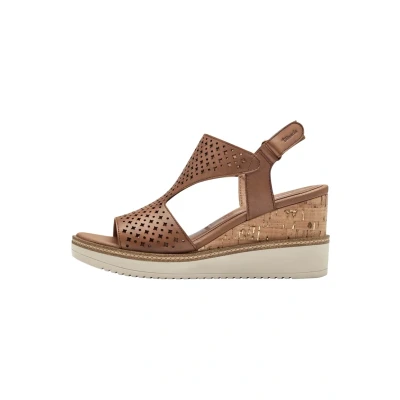 Image of Tamaris Platform sandals, Women&#039;s, Size: 6.5, Cognac Leather