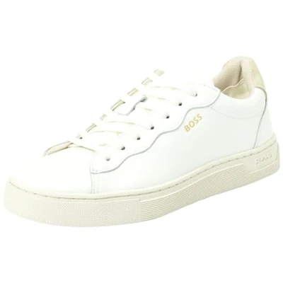 Image of BOSS RHYS Trainers, Women&#039;s, Size: 5, White leather and imitation