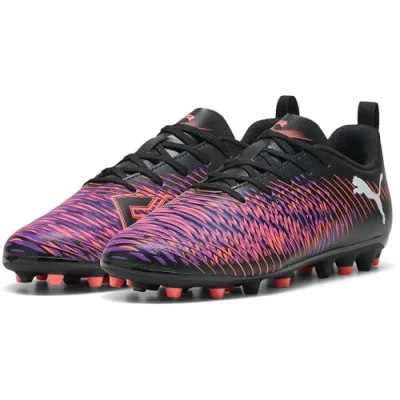 Image of Puma Future 8 PLAY MG JR Unisex Moulded stud football boots for kids, Size: 5, Black/white/glowing red Synthetics