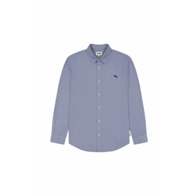 Image of Wrangler Men&#039;s Shirt, Blue (Oxford Blue), M
