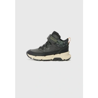 Image of Geox Flexyper PLUS Laceup ankle boots for kids, Size: 12.5K, Black/military shoes