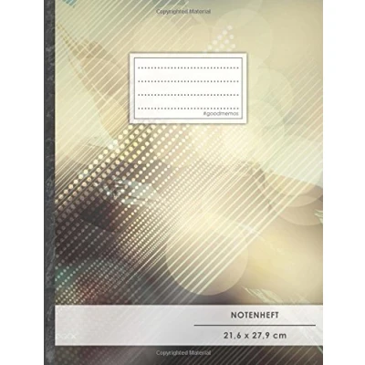 Image of Notenheft: DIN A4 48 Seiten, 24 Blatt, 12 Systeme, „Abstrakt“ Original #GoodMemos Schulheft Mit Inhaltsverzeichnis und Seitenzahlen, Noten Lineatur 14