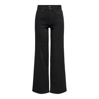 Image of ONLY Onlmadison Blush WIDE Relaxed fit jeans, Women&#039;s, Size: XLx30, Black
