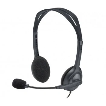 Image of Logitech H111 Wired Headset, Stereo Headphones with Noise Cancelling Microphone, 3.5 mm Audio Jack, PC/Mac/Laptop/Smartphone/Tablet Black