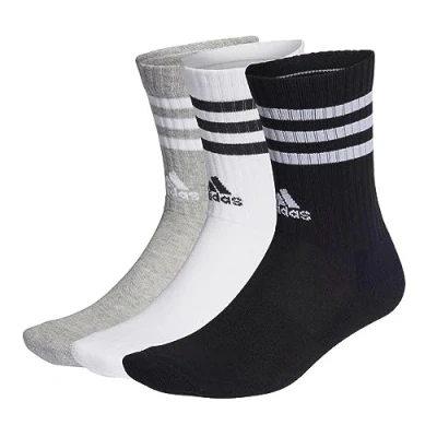Image of adidas Performance 3STRIPES Unisex 3 PACK Sports socks medium grey heather white black white, Size: 5.5 7K