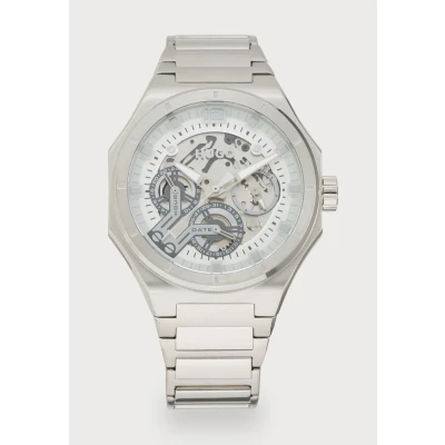Image of HUGO Grail Skeleton Watch silvercoloured, Men&#039;s, Size: One Size, Silver coloured
