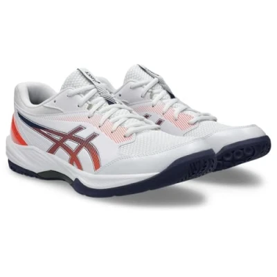 Image of Asics Geltask 4 Handball shoes, Men&#039;s, Size: 8, White/indigo fog Textile/synthetics