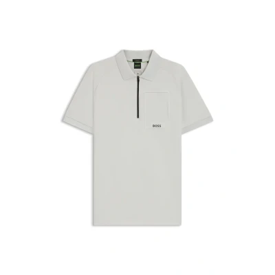 Image of BOSS Urban TECH Polo shirt, Men&#039;s, Size: Large, Light/pastel grey