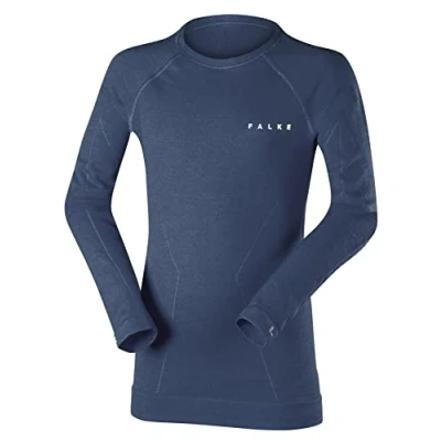Image of FALKE Wool Tech Unisex Children&#039;s Functional Shirt Long Sleeve Cold to Very Temperatures Underwear Warm Breathable Climate Regulating Odour Inhibiting Material