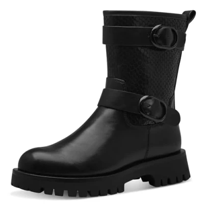 Image of Tamaris Damen Stiefelette Vegan; BLACK/STRUCTURE, EU 36