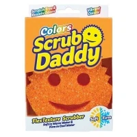 Image of Scrub Daddy Style Dish Sponge, Smiley Face Sponges for Cleaning &amp; Washing Up Kitchen Non Scratch Scourers with FlexTexture Firm Soft Scrubbing, Dishwashing Scrubber Grey