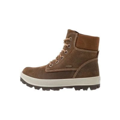 Image of Superfit TEDD Laceup ankle boots for kids, Size: 5, Braun Leather and textile