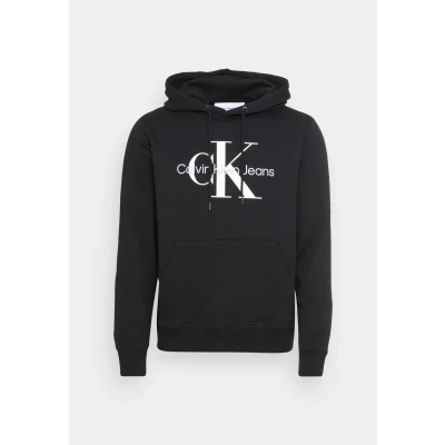 Image of Calvin Klein Jeans CORE Monogram Hoodie Sweatshirt, Women&#039;s, Size: Small, Black