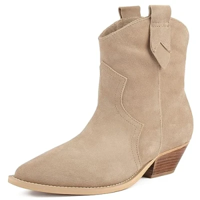 Image of L37 NEW Somebody ELSE Classic ankle boots, Women&#039;s, Size: 3.5, Beige Suede