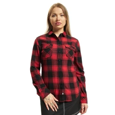Image of Brandit Flanell Buttondown blouse, Women&#039;s, Size: 5XL, Red black