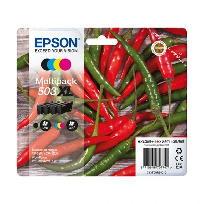 Image of Epson 503XL Chillies, Genuine Multipack, 4 colours Ink Cartridges C13T09R64010