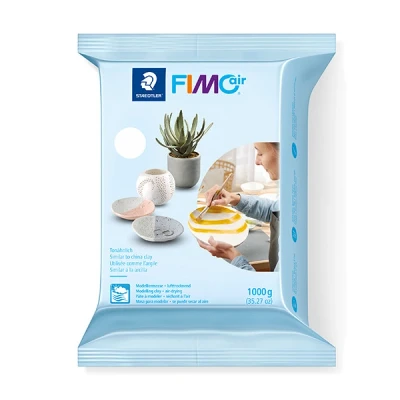 Image of STAEDTLER Fimo air drying modelling clay, white, ready to use, no burning process, 1000 g, pleasant feel, does not stick, 8101 0