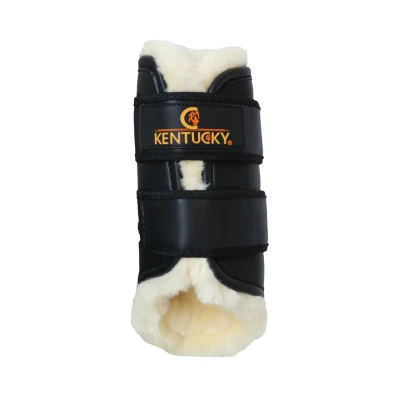Image of Kentucky Horsewear Turnout Boots Leather Hind Full Size / Black Horse Riding Equestrian